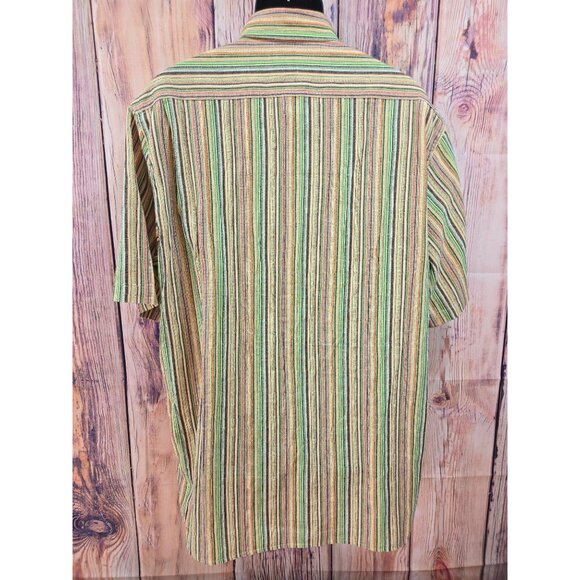 Territory Ahead Mens XLT Striped Short Sleeve Shirt Cotton - Picture 2 of 6